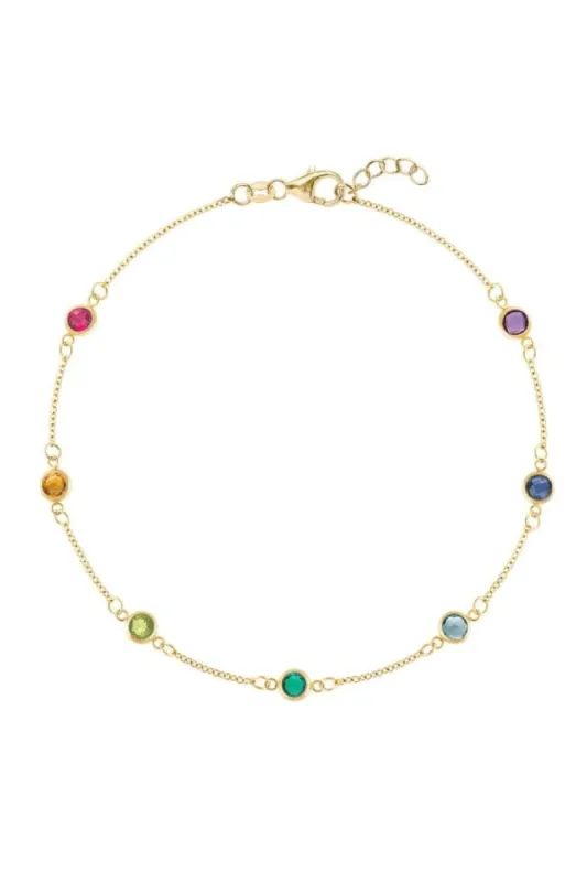 Gemstone Bezel Station Bracelet made by Modatrova