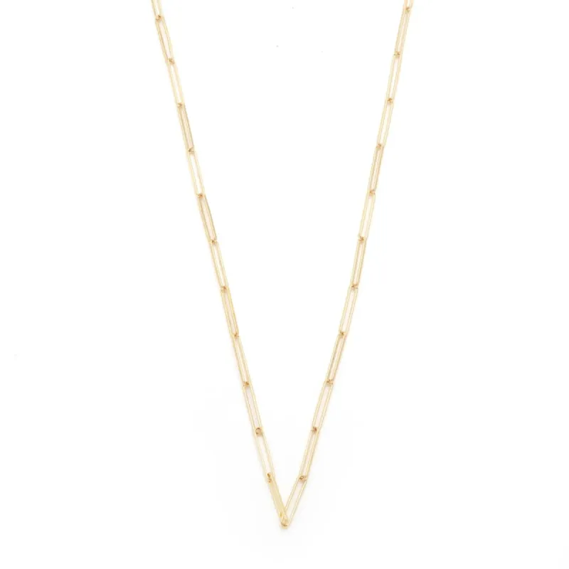 Paperclip 32" Chain in 18k Gold sold by Modatrova