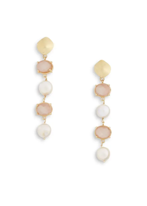 Mimi Earring | Peach Moonstone sold by Modatrova