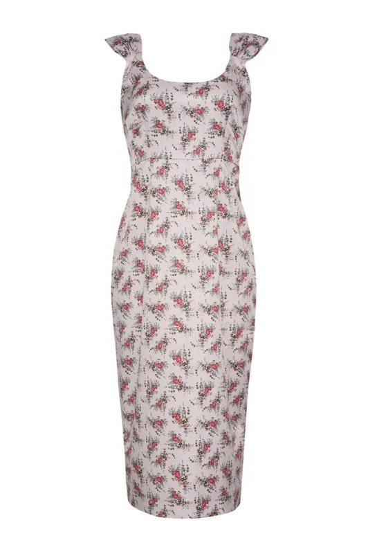 Antoinette Stretch Satin Midi Dress sold by Modatrova