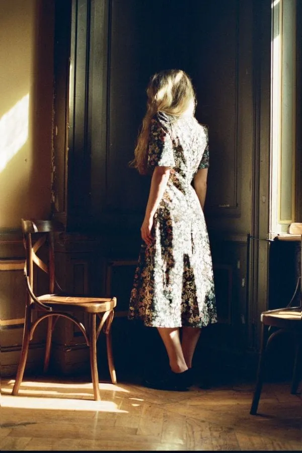 Esther Dress / Black Floral Cotton sold by Modatrova product image thumbnail 4