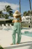 The Anytime Beach Pant - Green Cabana Stripe sold by Modatrova