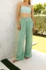 The Anytime Beach Pant - Green Cabana Stripe sold by Modatrova
