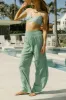 The Anytime Beach Pant - Green Cabana Stripe sold by Modatrova