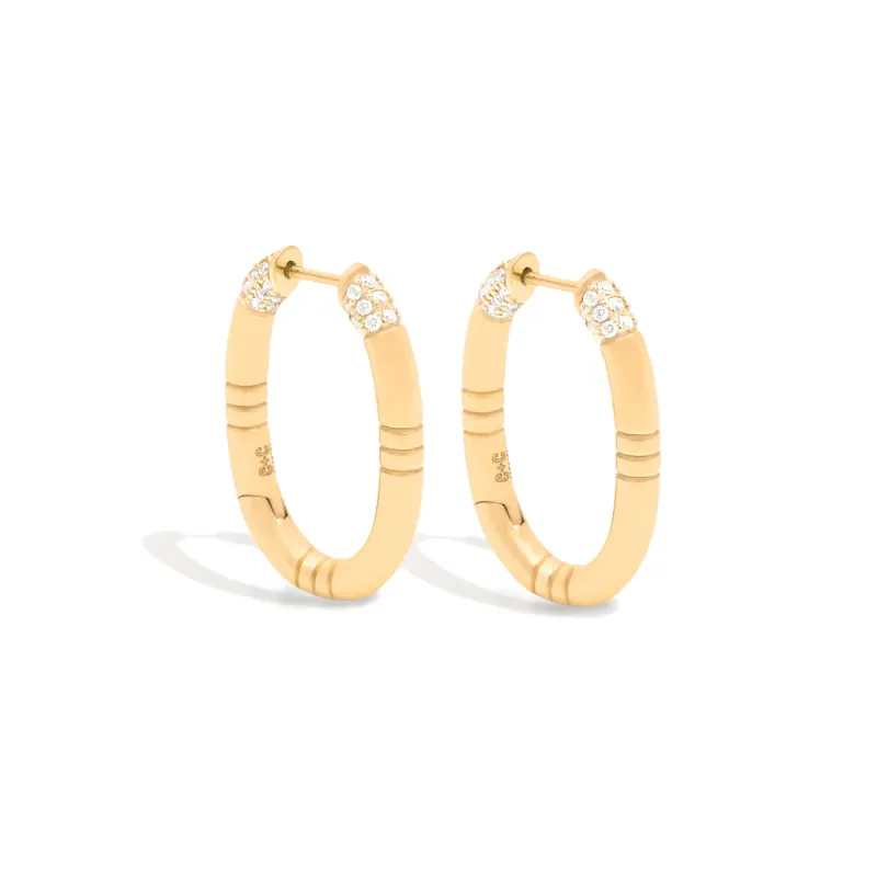The Crew Oval Small Hoop Earring - Diamond sold by Modatrova