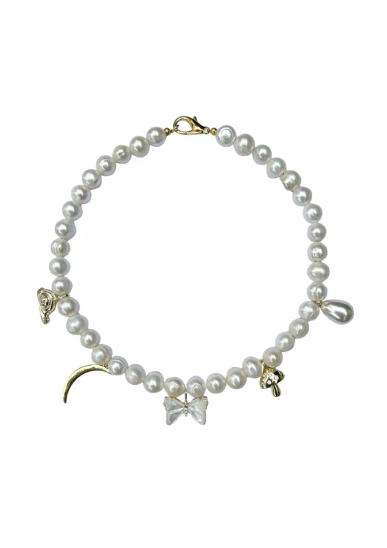 Limited Edition: Freshwater Pearl & Butterfly Charm Necklace sold by Modatrova