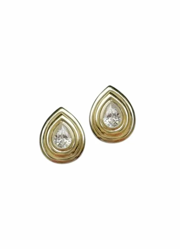 Golden RainDrop studs made by Modatrova
