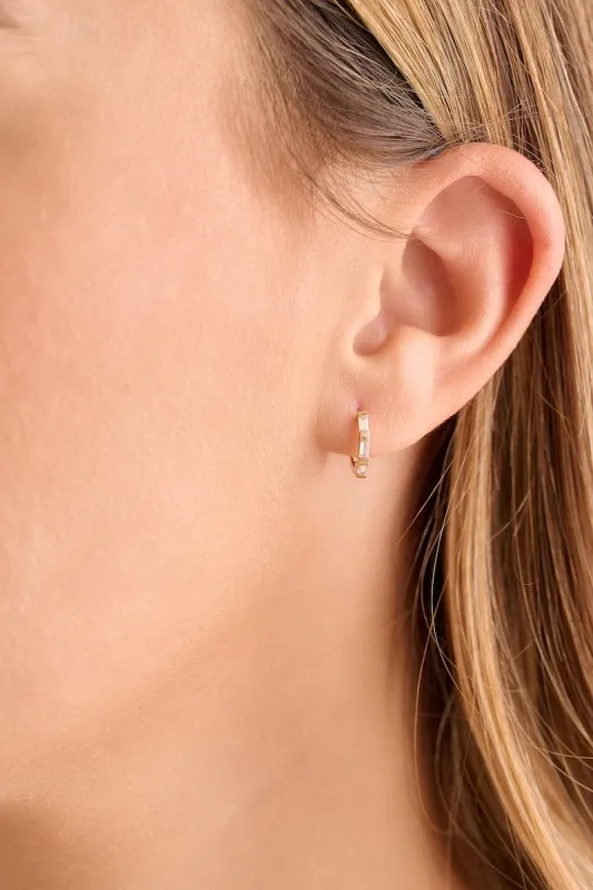 Baguette Huggie Earrings sold by Modatrova