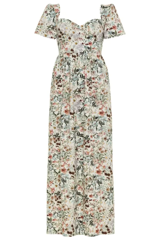 Poppy Maxi Dress / Vintage White Floral Cotton sold by Modatrova