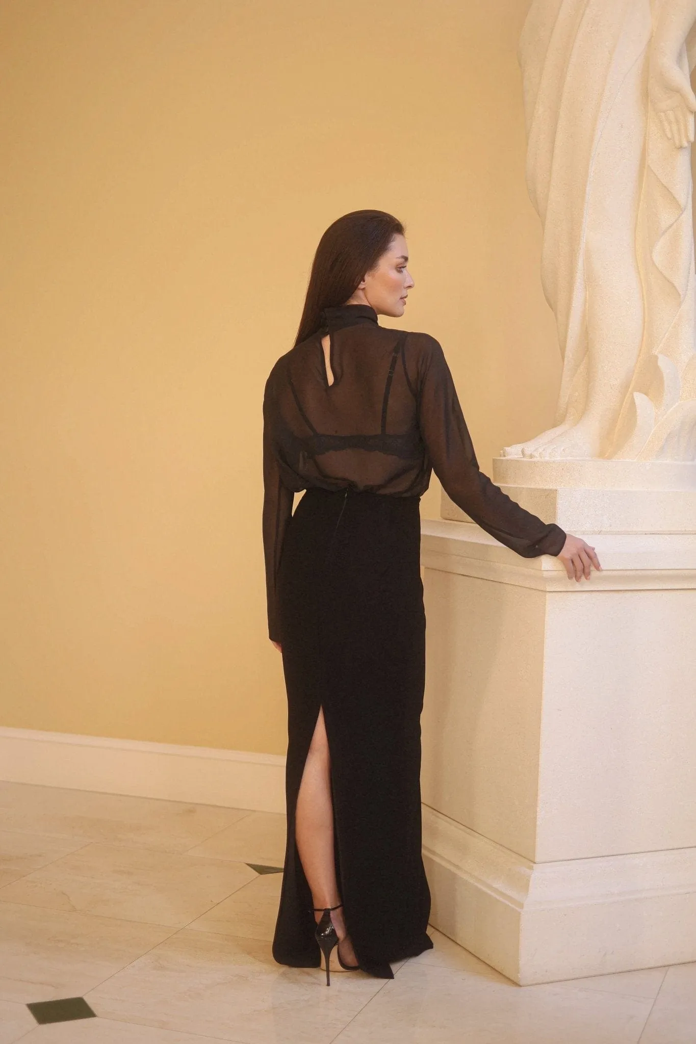 Marina High Neck Flower Chiffon Blouse sold by Modatrova product image thumbnail 2