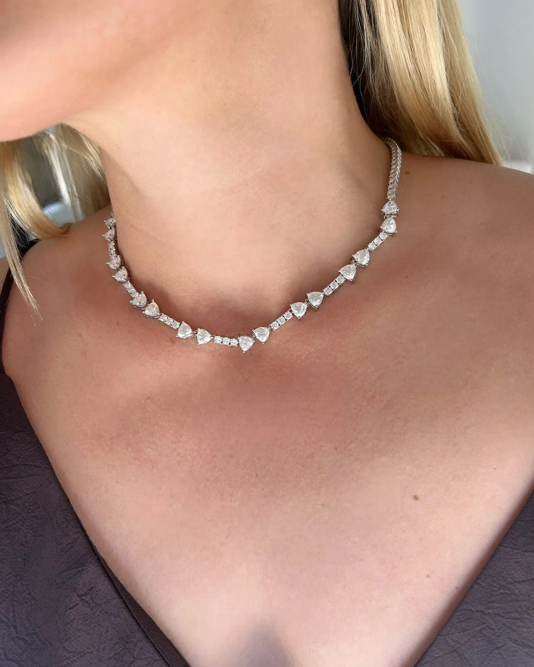 Maude Tennis Necklace sold by Modatrova product image thumbnail 4