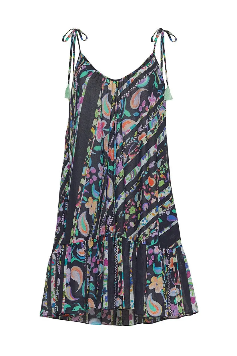 Painted Paisley Black Swing Dress sold by Modatrova
