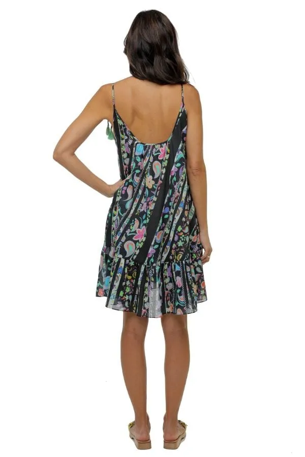 Painted Paisley Black Swing Dress sold by Modatrova product image thumbnail 3