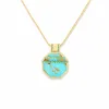 Spark Octagon Pendant Necklace - Turquoise & Emerald sold by Modatrova