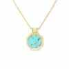 Spark Octagon Pendant Necklace - Turquoise & Emerald sold by Modatrova