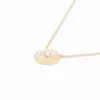 Found Small Disk Pendant Necklace - White Diamond & Moonstone sold by Modatrova