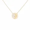 Found Small Disk Pendant Necklace - White Diamond & Moonstone sold by Modatrova
