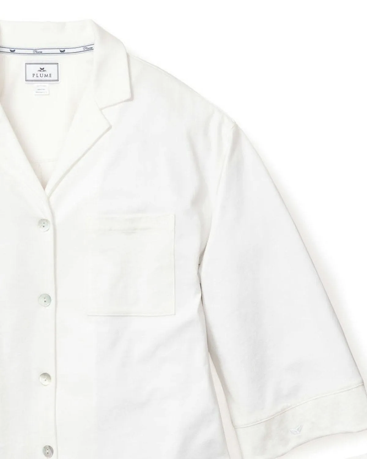 The Olivia Wide Leg Pima Pajama Set in White sold by Modatrova product image thumbnail 4