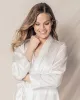 Women's Silk Long Robe in White sold by Modatrova