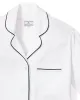 Women's Pima Pajama Set in White with Navy Piping sold by Modatrova