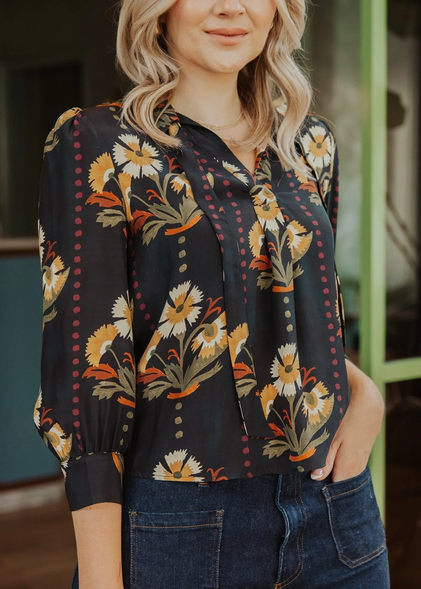 Rachel Silk Blouse - Print sold by Modatrova product image thumbnail 5