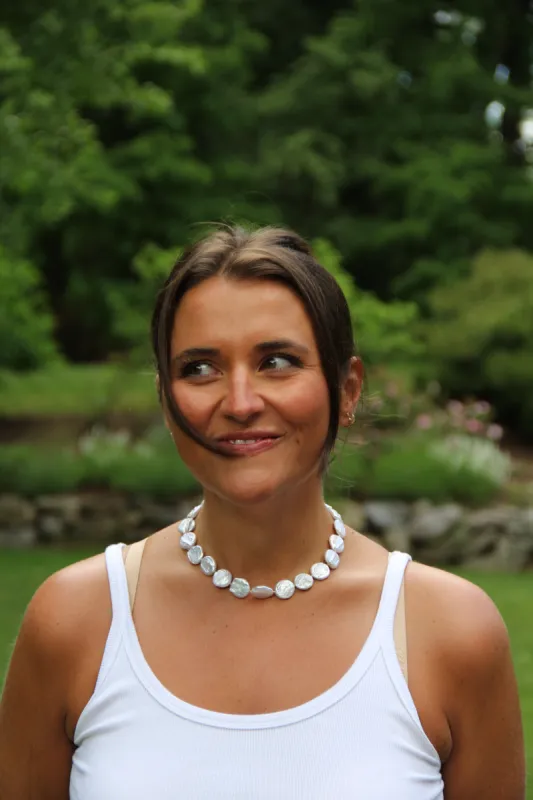 Comporta Pearl Coin Choker Necklace sold by Modatrova