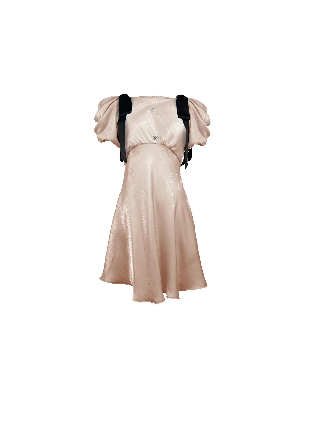 Dahlia Bow Dress Champagne with Stars sold by Modatrova product image thumbnail 3