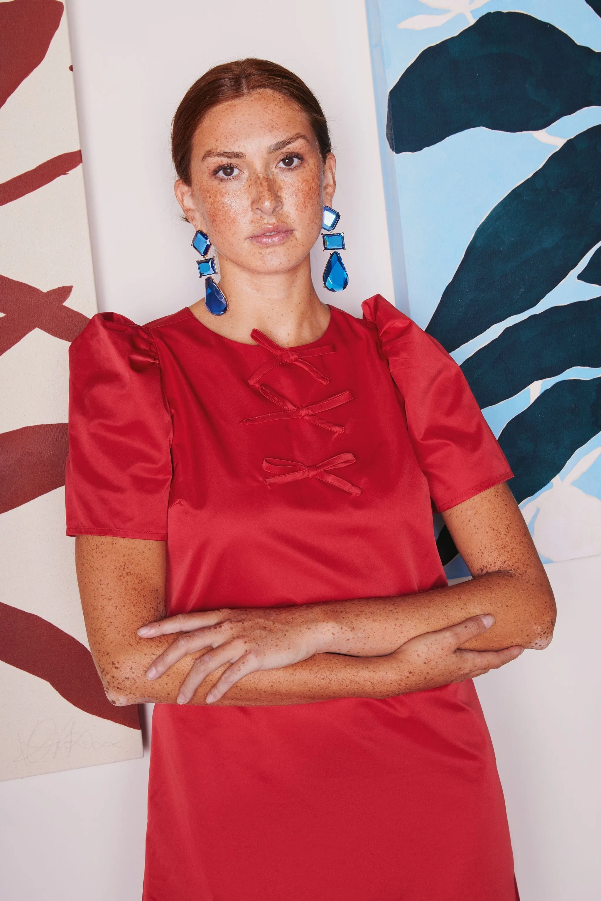 Marty Dress Red Duchess Satin sold by Modatrova product image thumbnail 2