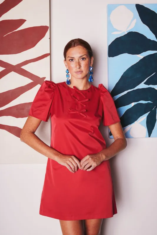 Marty Dress Red Duchess Satin sold by Modatrova