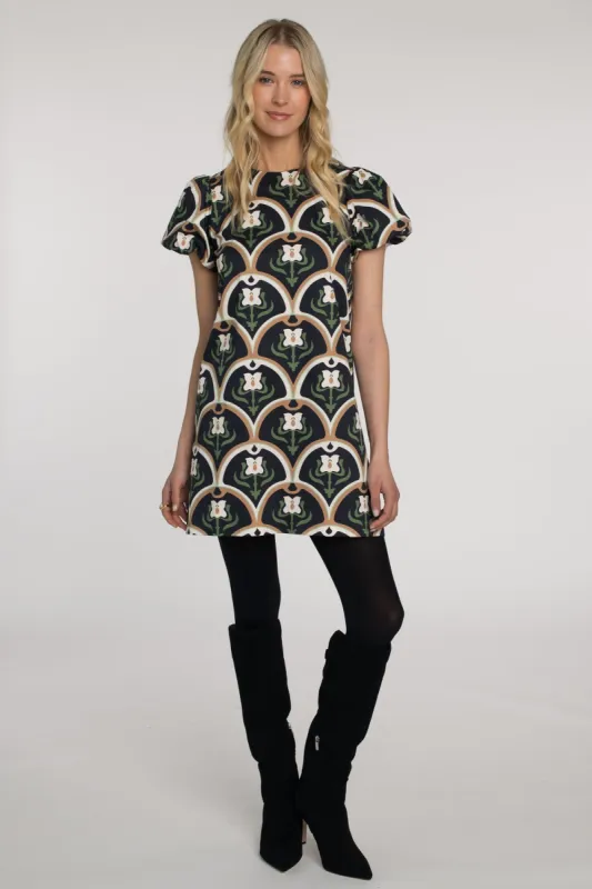 Louisa Dress in Deco Tulip sold by Modatrova