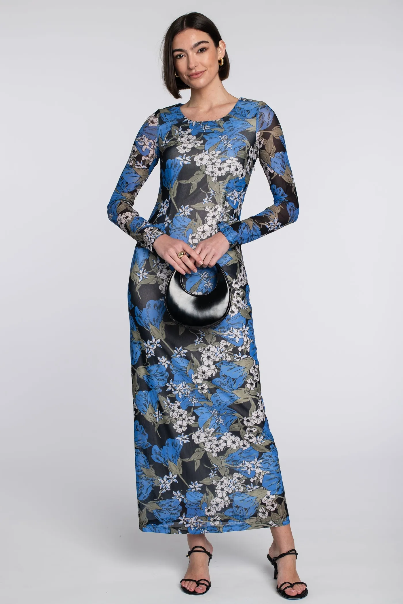 Mia Dress in Night Bloom sold by Modatrova