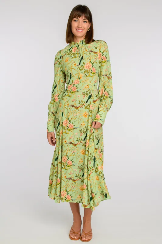 Morgan Dress in Chinoiserie Pear sold by Modatrova