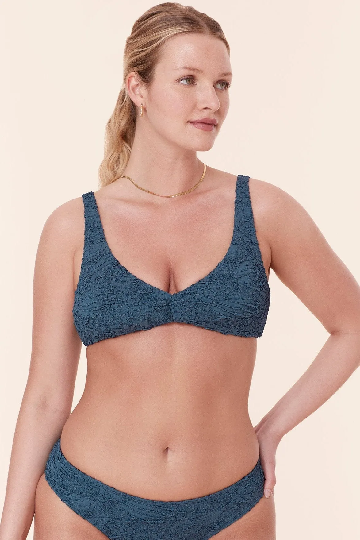 The Sicily Bikini Top - Popcorn Floral - Stargazer sold by Modatrova