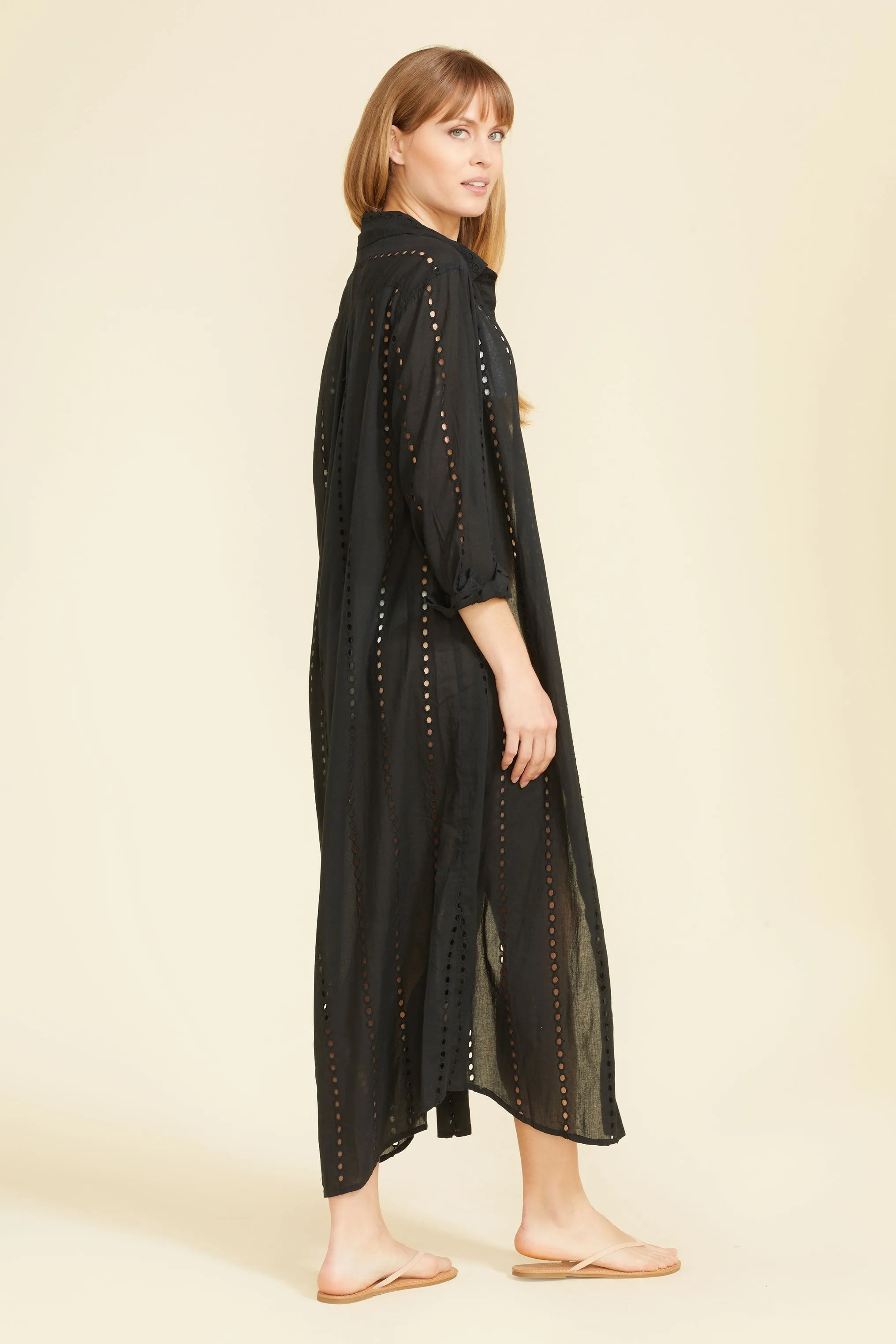 Positano Maxi Shirt Dress - Black sold by Modatrova product image thumbnail 4