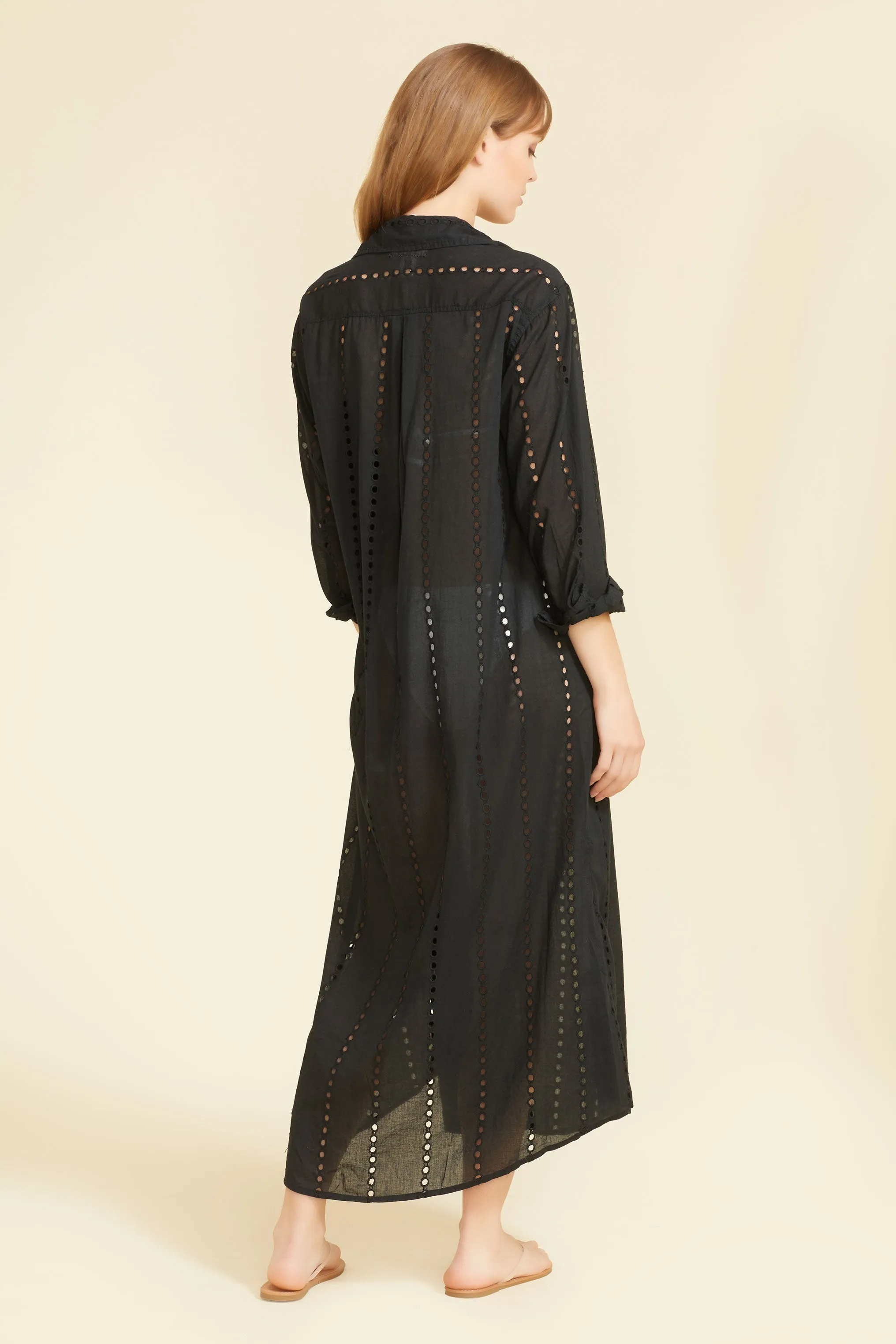 Positano Maxi Shirt Dress - Black sold by Modatrova product image thumbnail 3
