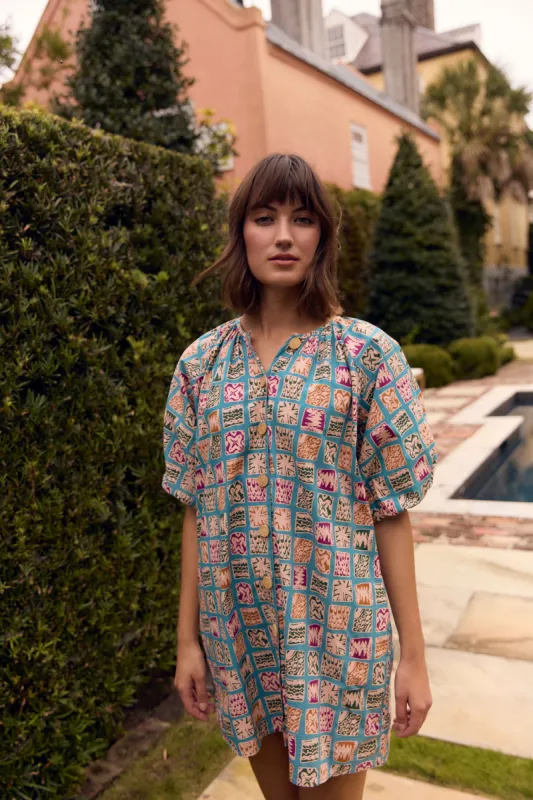 Frannie Dress- Sea Tiles sold by Modatrova