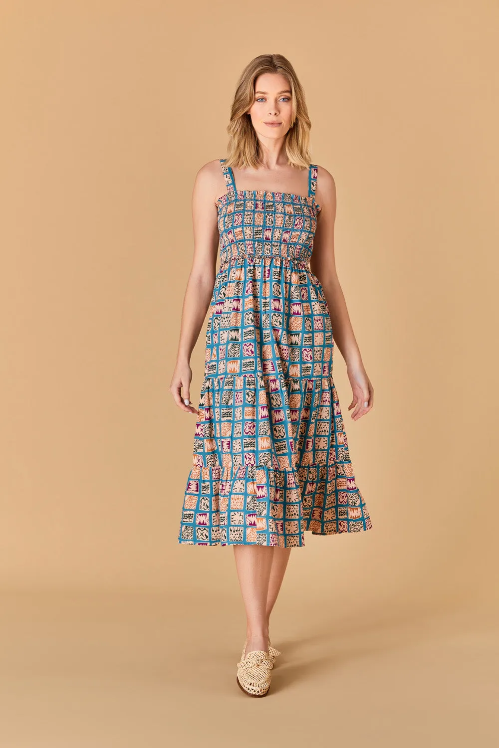 Milly Dress- Sea Tiles sold by Modatrova