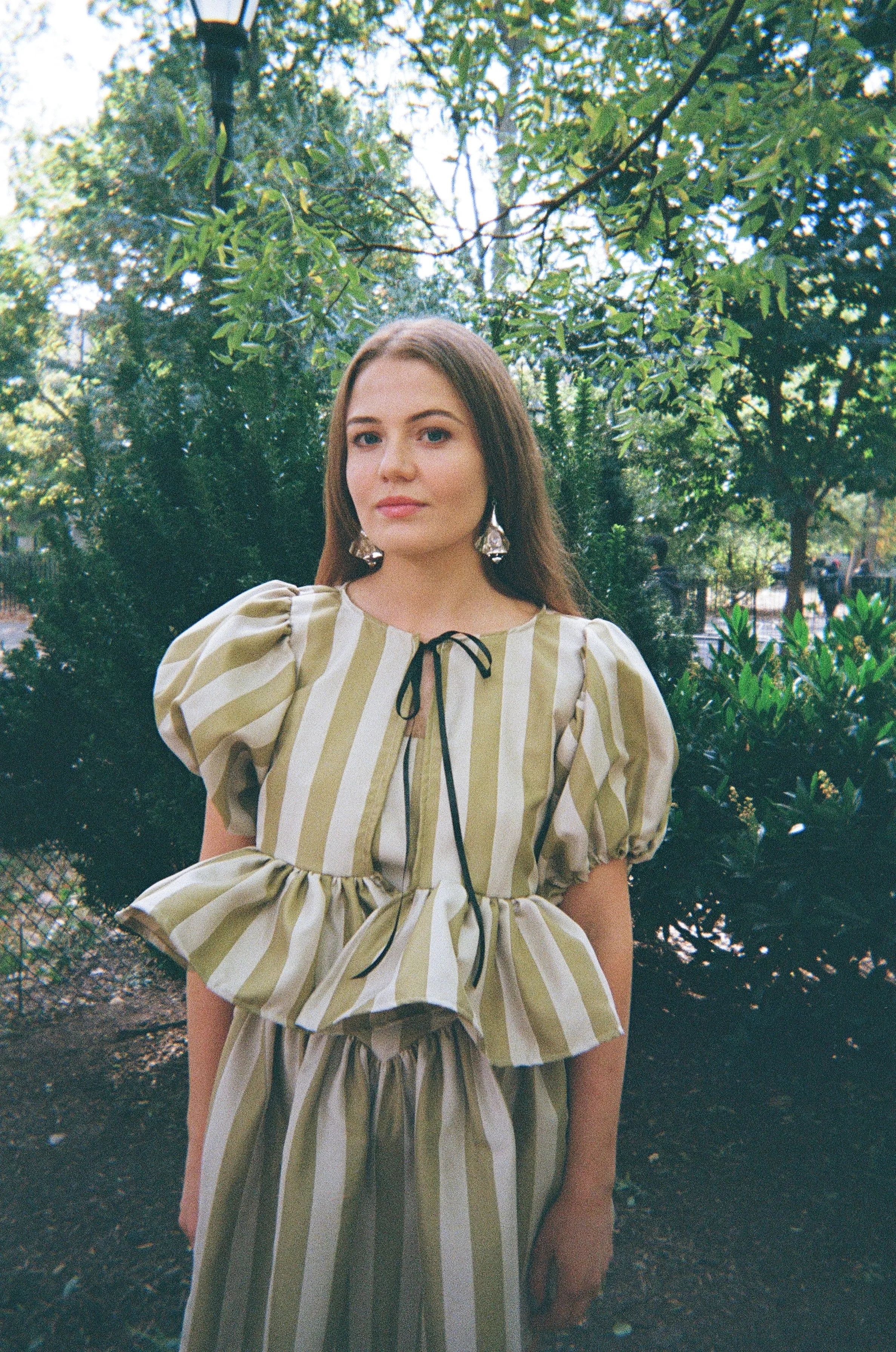 Kels Top is Sage Stripe sold by Modatrova