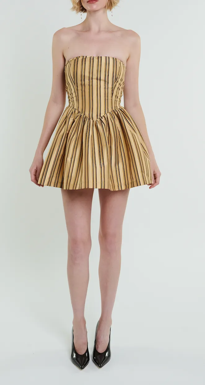 Roxanne Mini Dress in Cream Stripe sold by Modatrova product image thumbnail 4