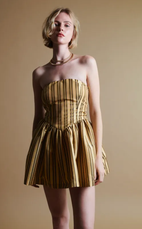 Roxanne Mini Dress in Cream Stripe sold by Modatrova