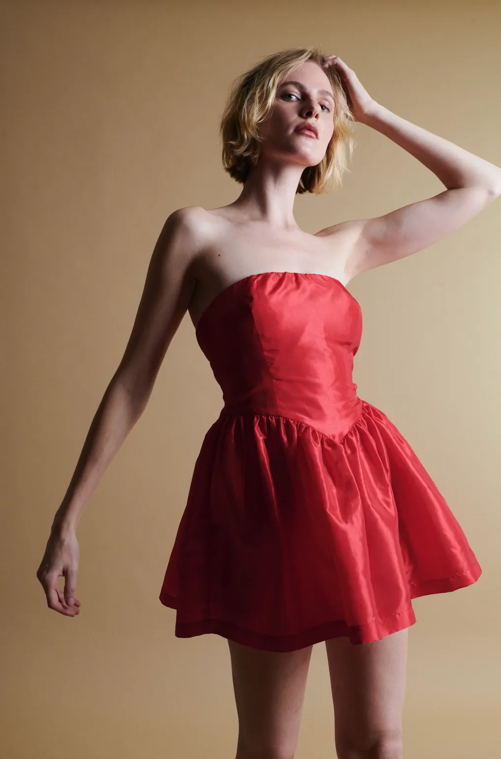 Roxanne Mini Dress in Cherry Red sold by Modatrova product image thumbnail 2