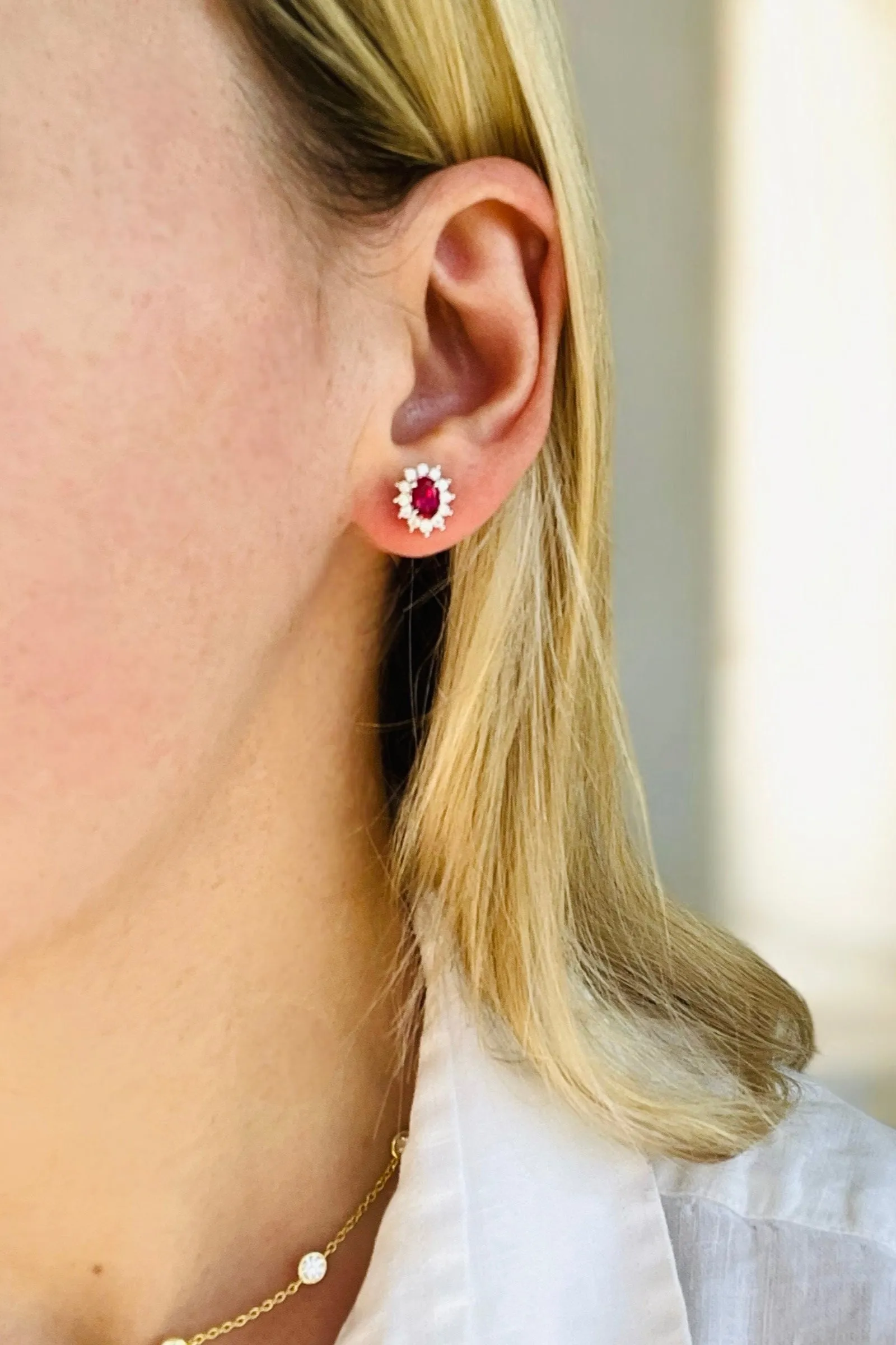 Bea Red Ruby Studs sold by Modatrova product image thumbnail 2