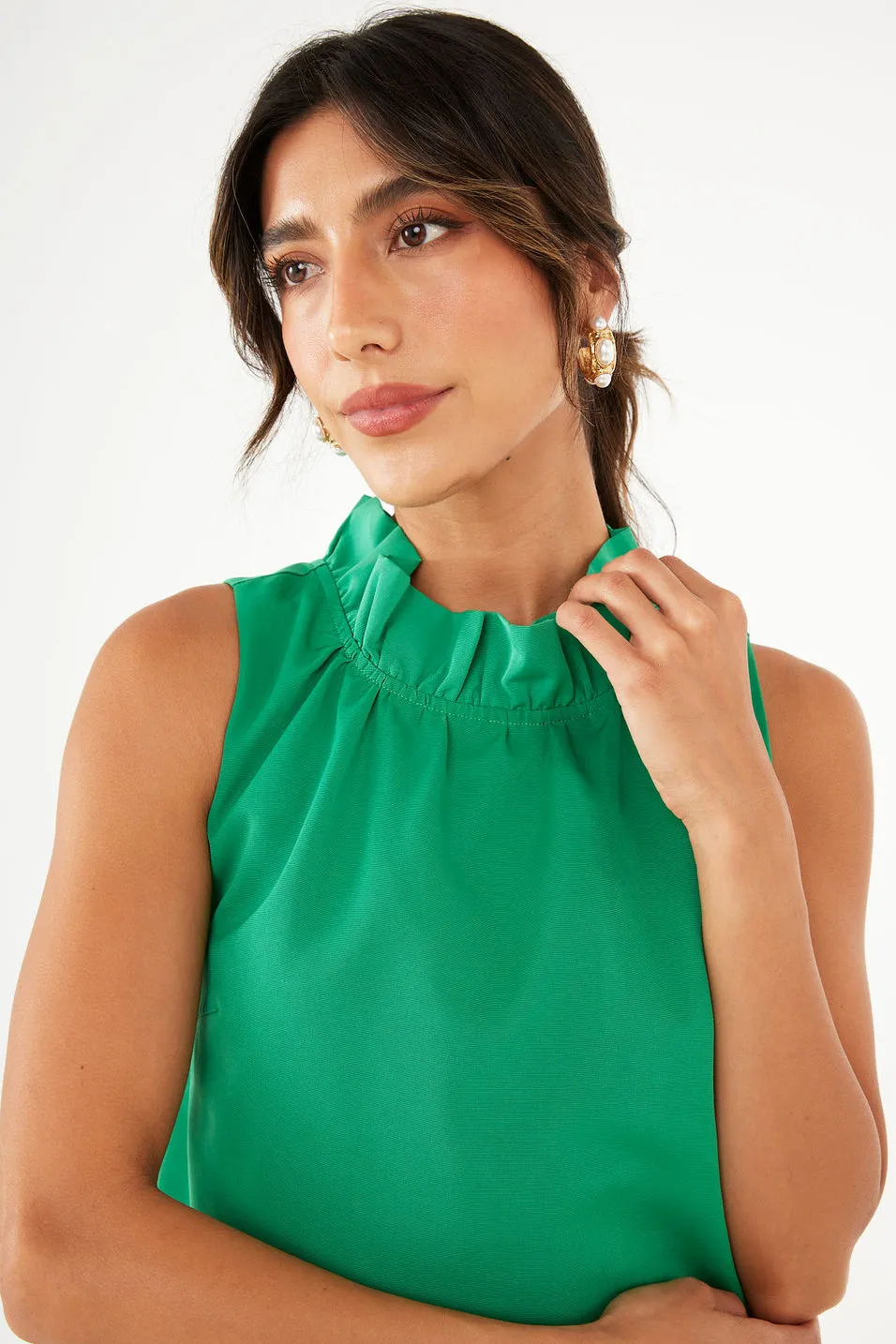 Camille Gown Kelly Green Faille sold by Modatrova product image thumbnail 2