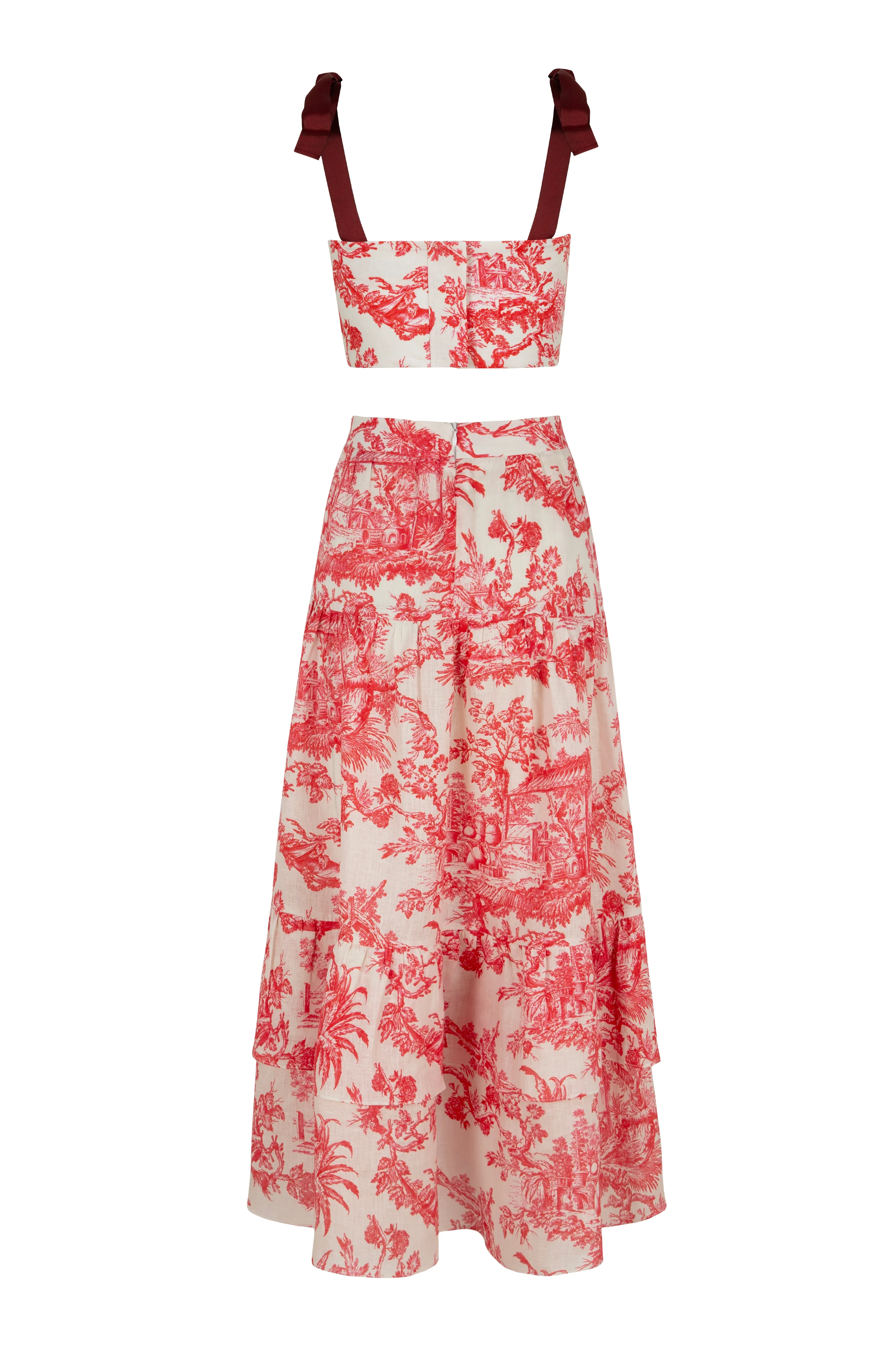 Mia Set in Cherry Red Toile de Jouy sold by Modatrova product image thumbnail 2