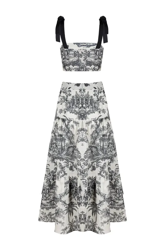 Mia Set in Black Toile de Jouy sold by Modatrova product image thumbnail 2