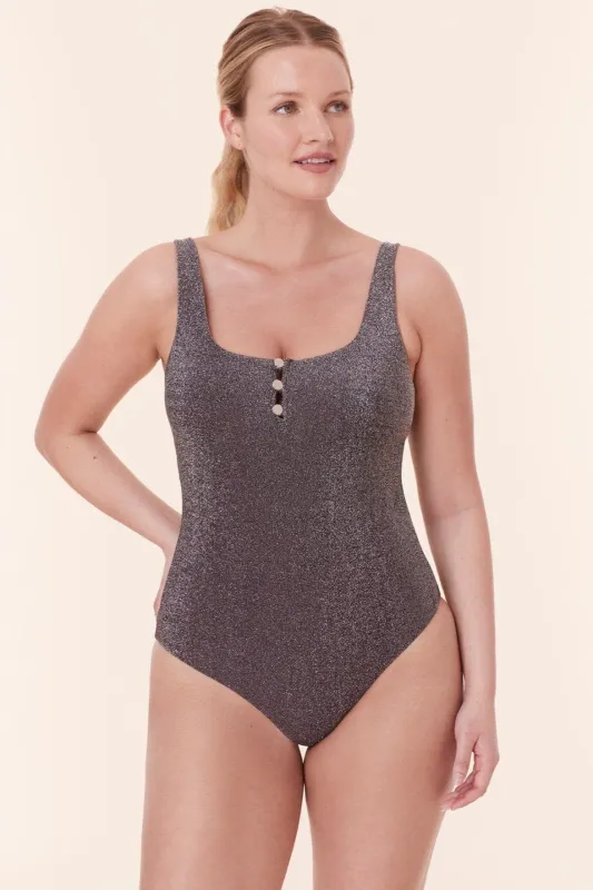 The Lipari One Piece - Glitter - Licorice - Classic sold by Modatrova