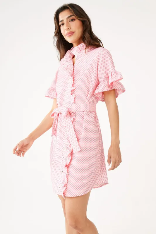 Katie Dress Salmon Tufted Cotton sold by Modatrova