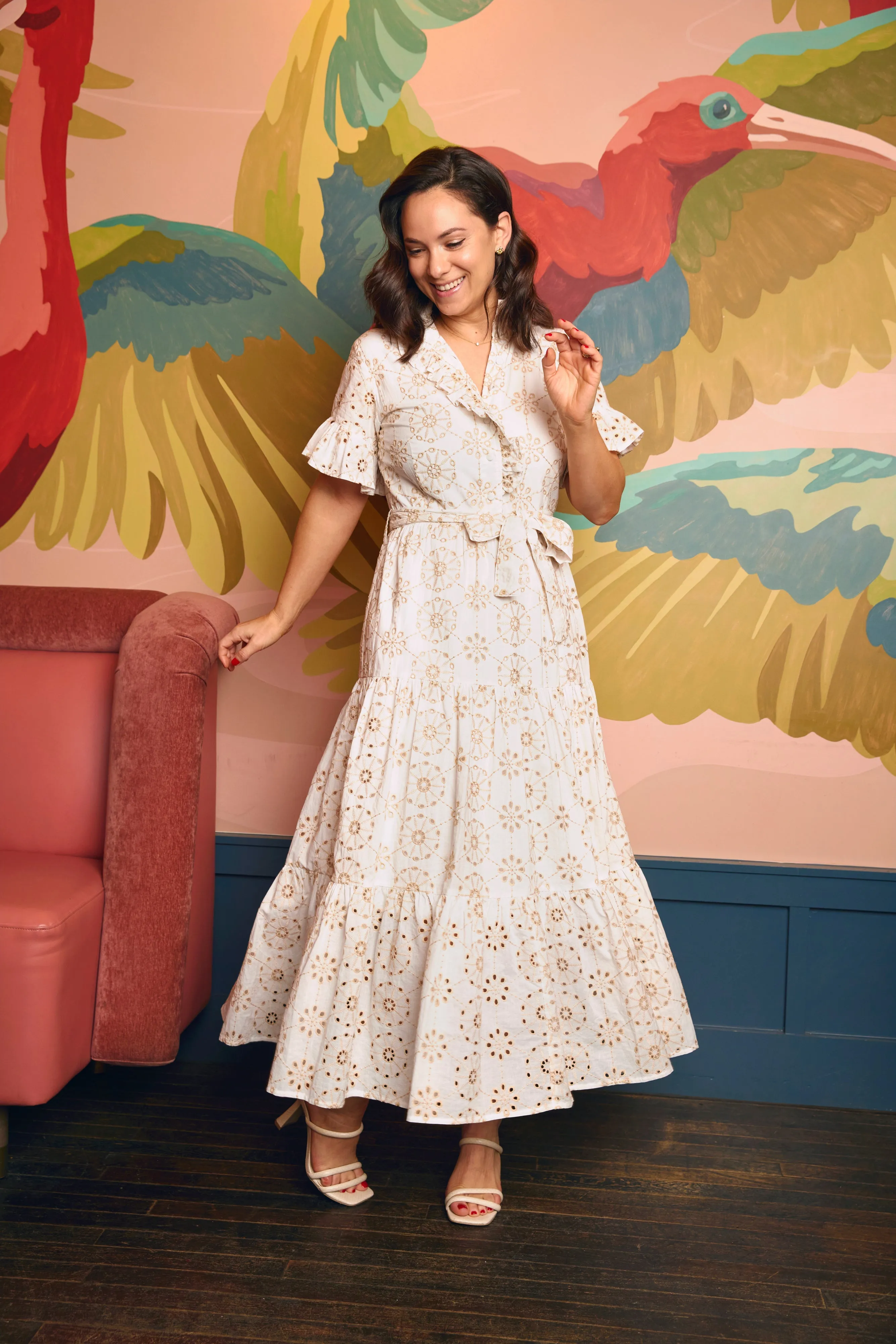 Sadie Maxi Dress White Medallion Eyelet sold by Modatrova product image thumbnail 5