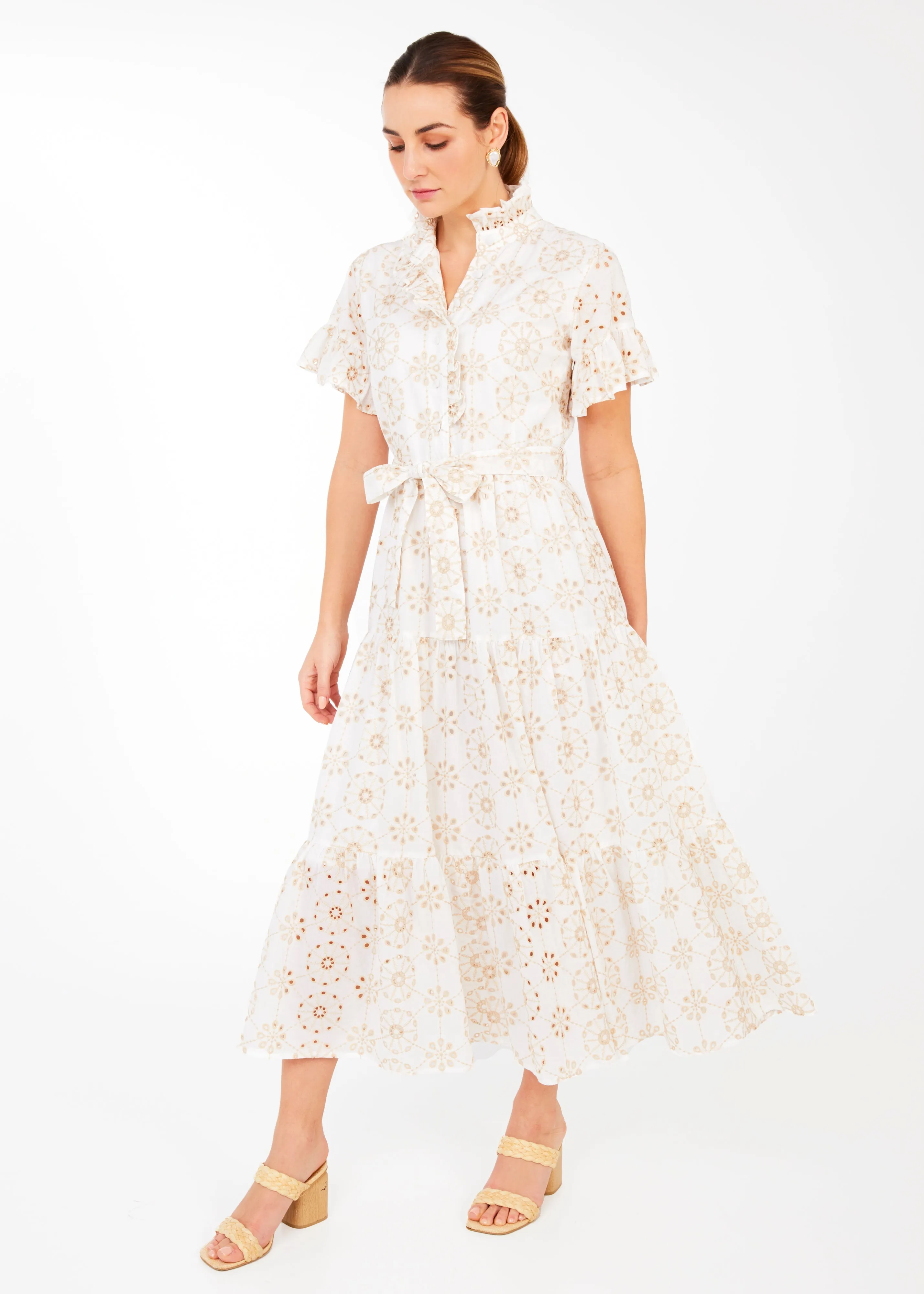 Sadie Maxi Dress White Medallion Eyelet sold by Modatrova product image thumbnail 3