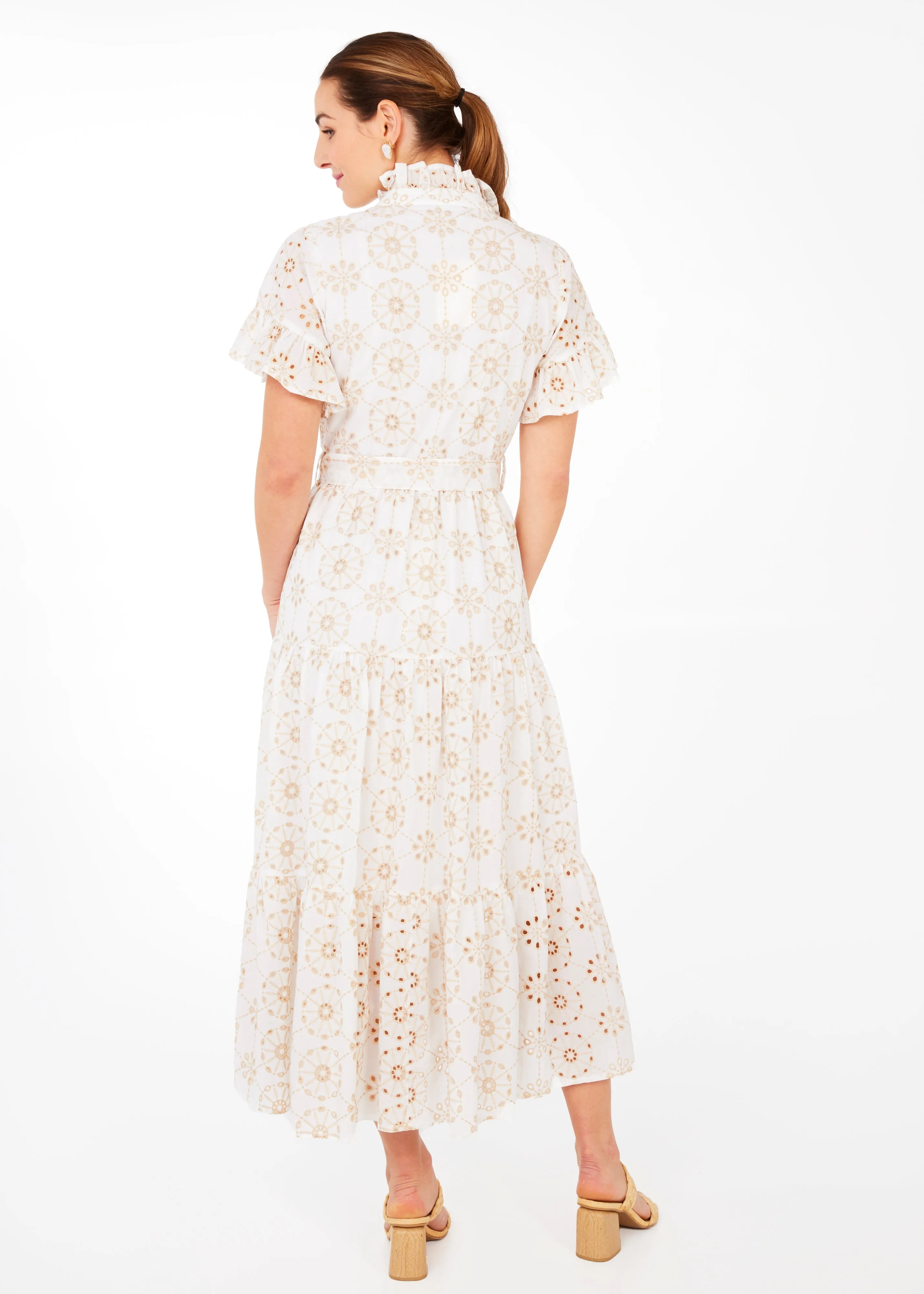 Sadie Maxi Dress White Medallion Eyelet sold by Modatrova product image thumbnail 4